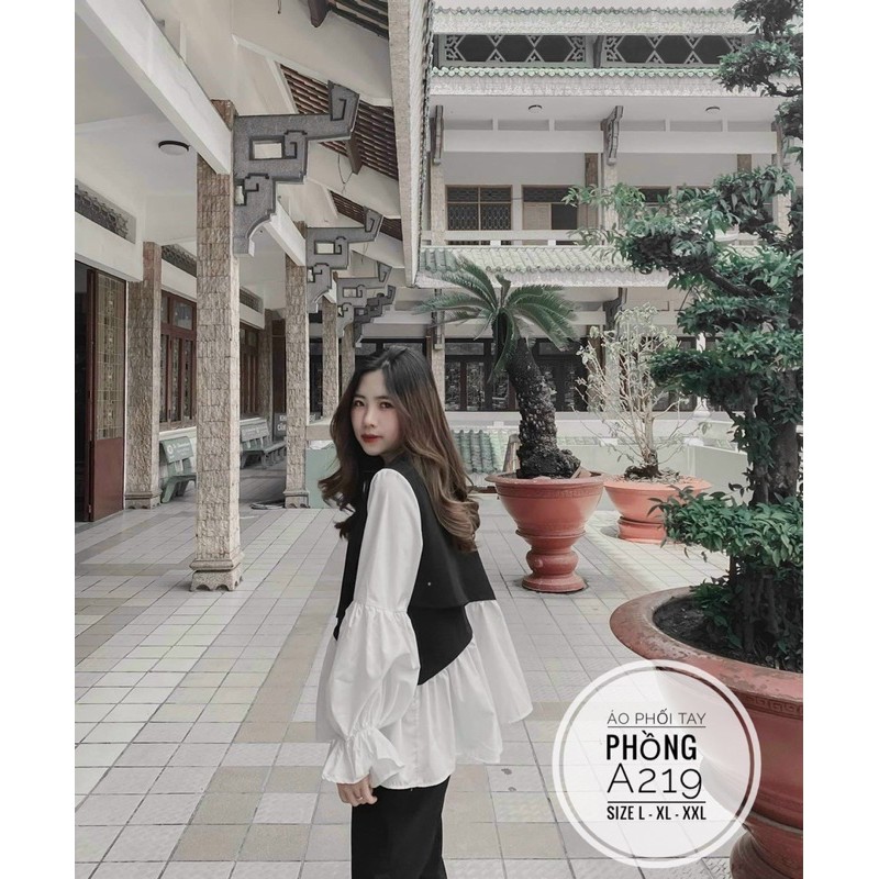 Bigsize Áo phối tay phồng A219