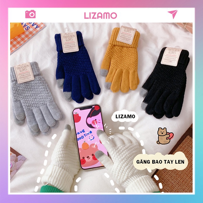 Găng bao tay len cảm ứng giữ ấm nhiều màu cho nữ và nam LIZAMO GT283