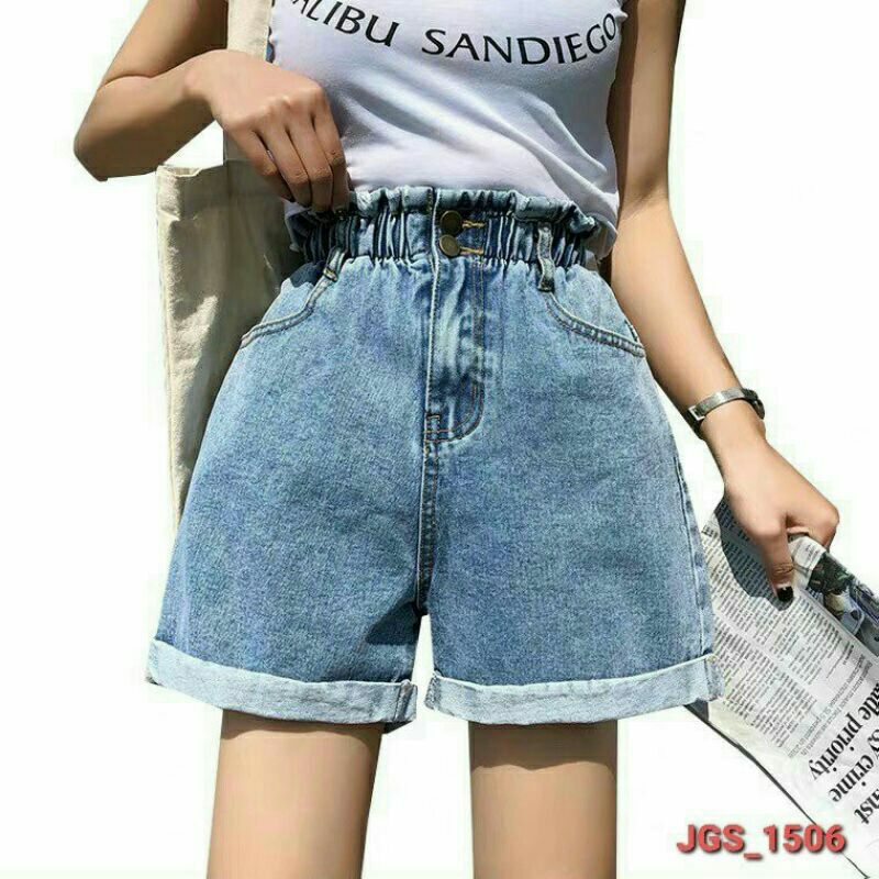 Quần Sooc Bò Cạp Cao Năng Động FREESHIP Quần Sooc Jeans Nữ Cao Cấp hu