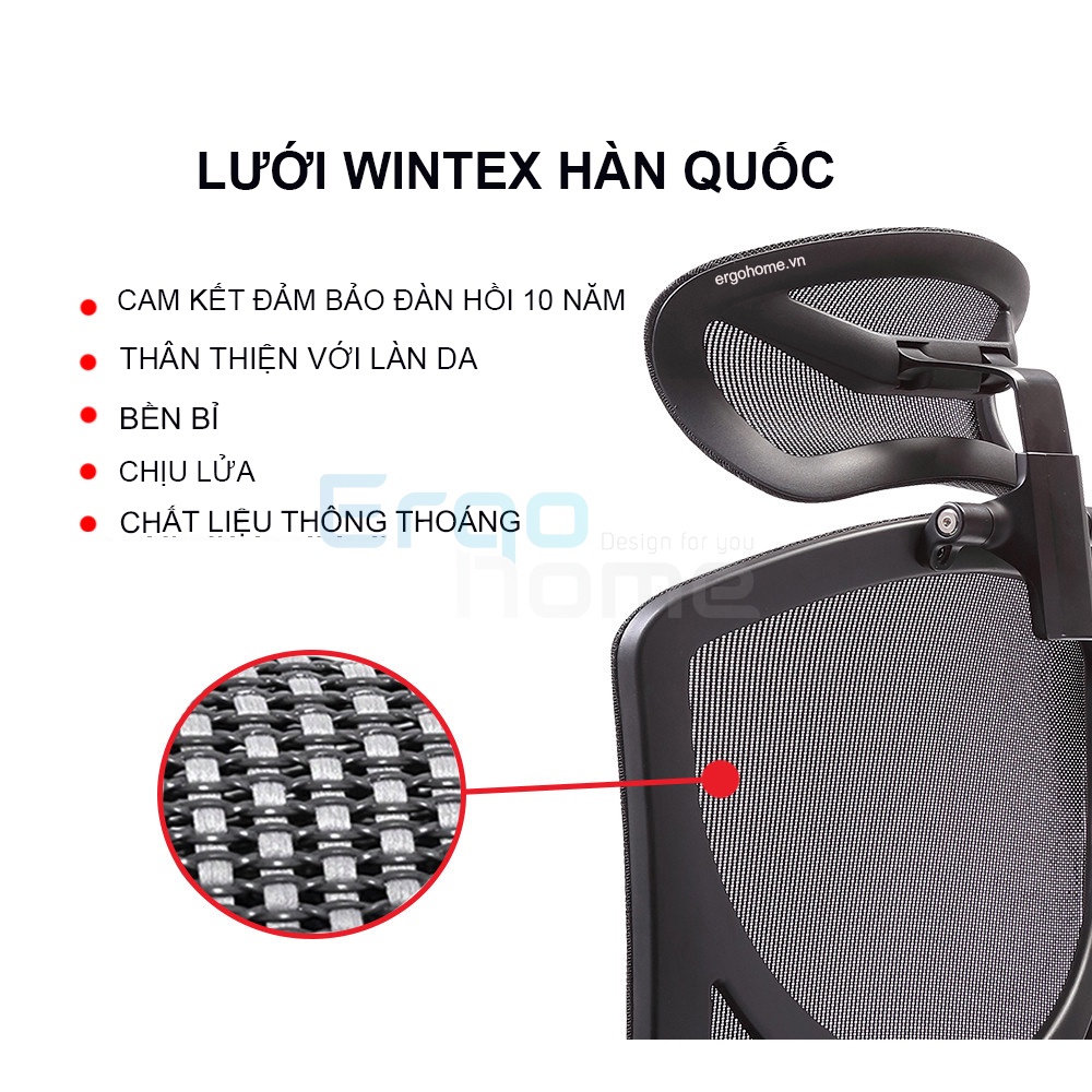 Ghế làm việc công thái học GT Chair Ergonomic Isee Xoay Văn Phòng lưới Cao Cấp thông thoáng, điều chỉnh lưng - ERGOHOME