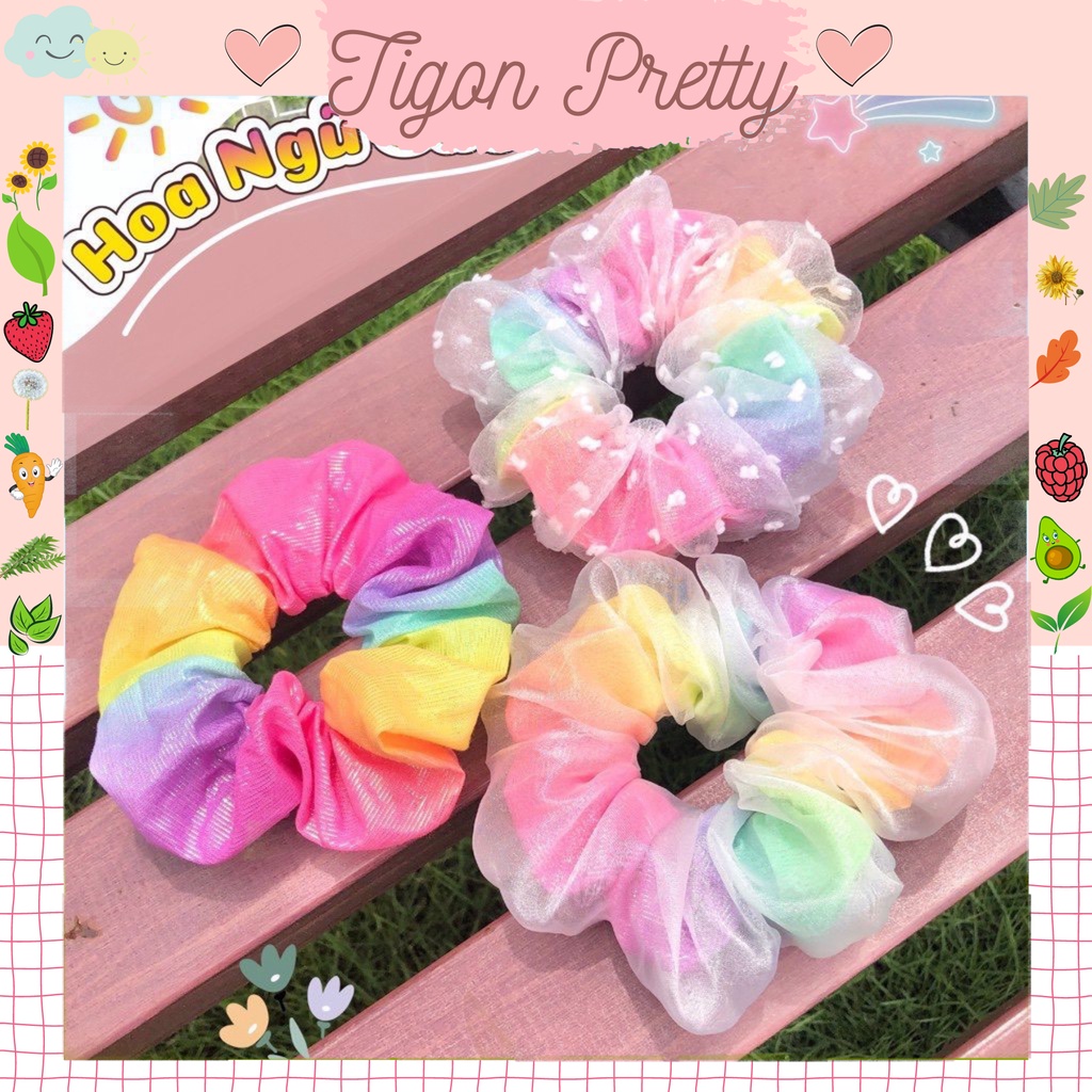 [Ảnh Thật] Cột Tóc Vải Scrunchies 2 lớp LOTUS cực xinh