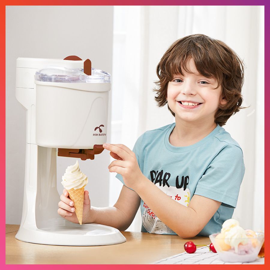 Máy làm kem tươi trái cây mini tại nhà 1000ml cho gia đình 7-8 người hiệu Pink Bunny
