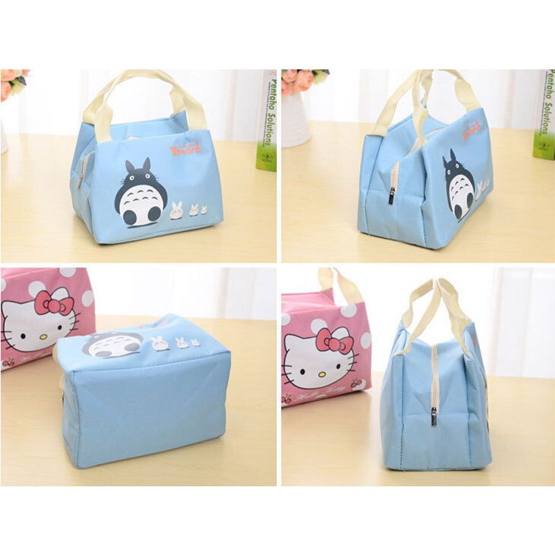 Doraemon Totoro Stitch Waterproof Cute Lunch Bag Kids Cooler Insulation Thermal