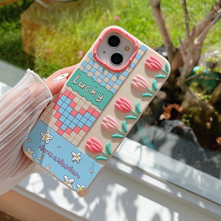 Ốp Điện Thoại Silicon Mềm Hình Hoa tulip 3D Cho iphone 13 pro max 12 pro max 11 pro max XS max XR X XS 7 8 + plus