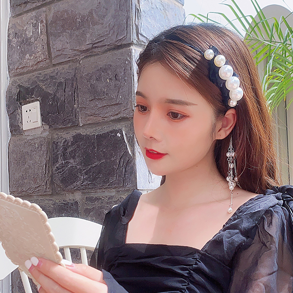 Băng Đô Cài Tóc Đính Ngọc Trai Nhân Tạo Thời Trang
