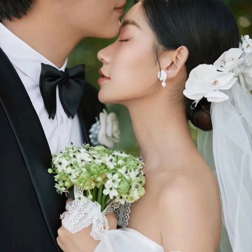 [Aishang Đẹp Mắt] Phụ Kiện Tóc Tết Hoa Đỏ Rượu Phụ Kiện Tóc Đuôi Ngựa Satin Cho Cô Dâu Ngày Cưới Cô Dâu