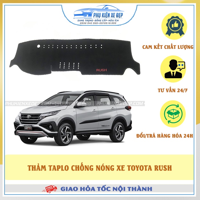 Thảm taplo ô tô lông cừu HÀNG LOẠI I xe TOYOTA RUSH có 3 lớp chống trượt