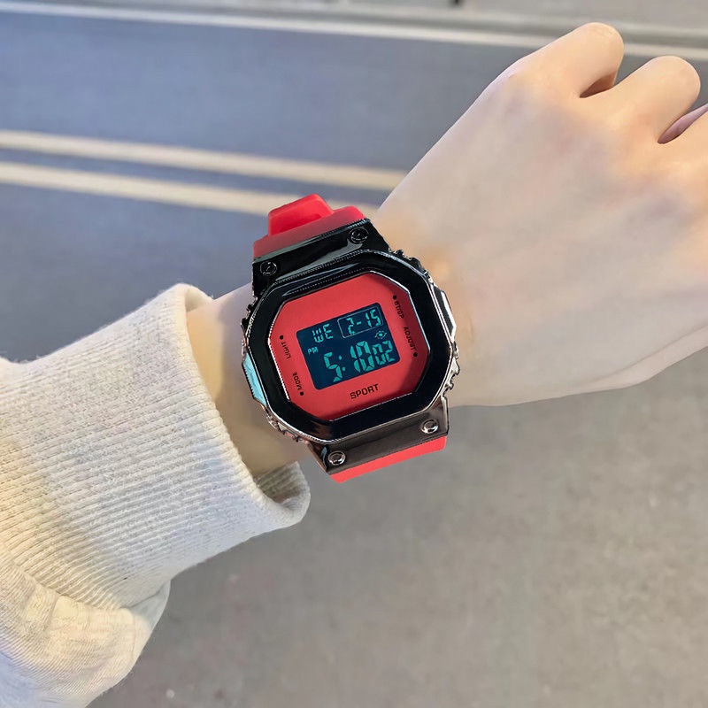 Đồng Hồ Điện Tử Chống Nước Màn Hình Vuông Có Đèn LED Thời Trang Cho Nam Nữ