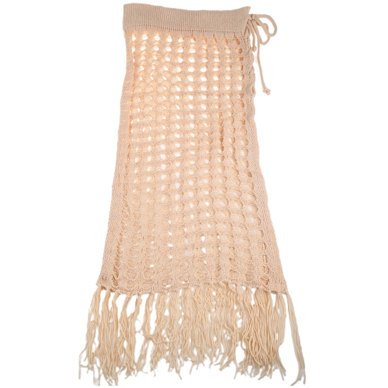 Váy Lưới Tua Rua Dáng Dài Mặc Bikini Thời Trang Mùa Hè Quyến Rũ Cho Nữ