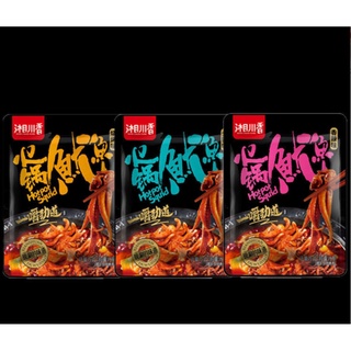 Râu Mực Xào Cay Tứ Xuyên Ăn Vặt Siêu Hấp Dẫn,Mực xé nhỏ cay ăn liền món ăn nhanh nóng hổi mực mù tạt bạch tuộc hải sản