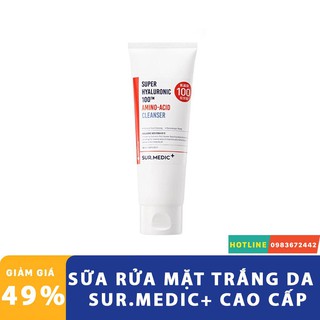 Sữa rửa mặt sur.medic super hyaluronic 100 amino acid cleanser 💖freeship💖 sữa rửa mặt halincos97946km