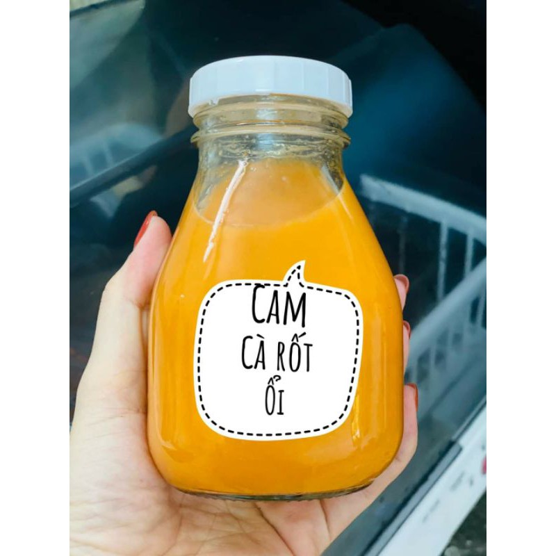 Chai thủy tinh vuông lùn 300ml nắp nhựa đen chống gỉ