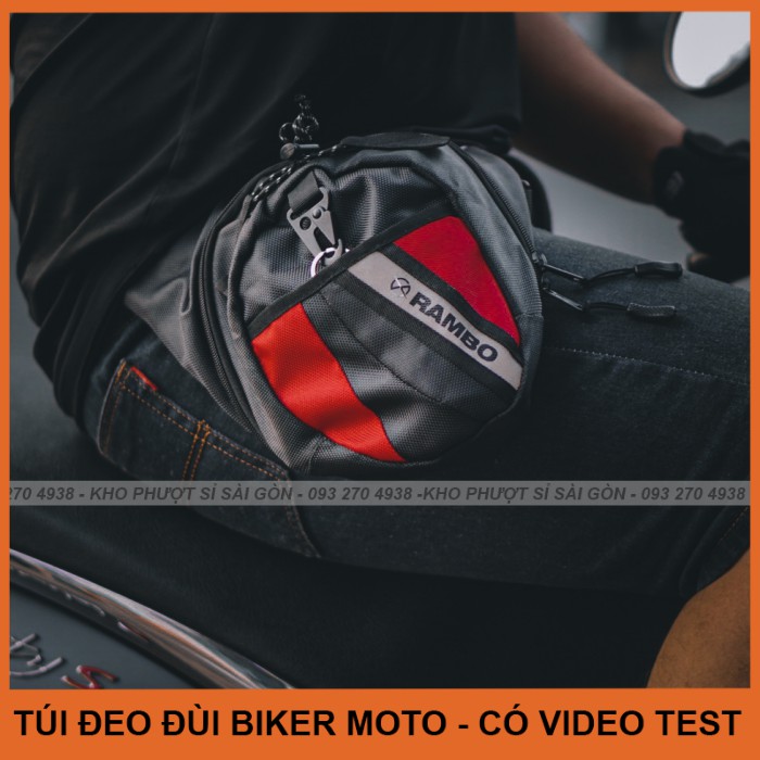 Túi đeo đùi chéo RAMBO DAINESE phiên bản nâng cấp móc treo - túi đeo hông form Dainese cho anh em đi phượt