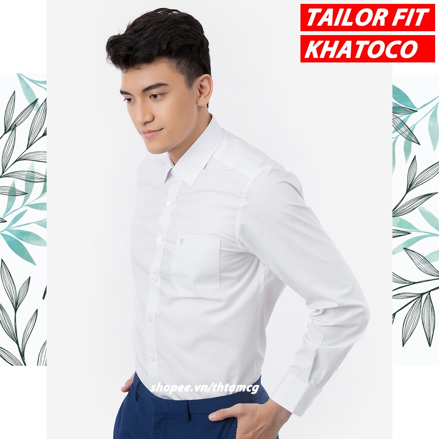 Áo Sơ Mi Nam Trắng Tay Dài Khatoco A1MD290T1 Tailor Fit