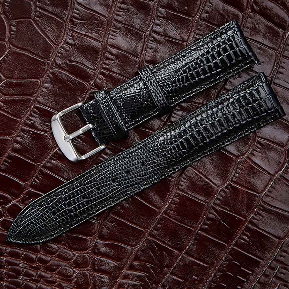 2019 New Lizard Pattern Genuine Leather Watch Band Bright Belt Watch Accessories 12mm 14mm 16mm 18mm 20mm 22mm 24mm