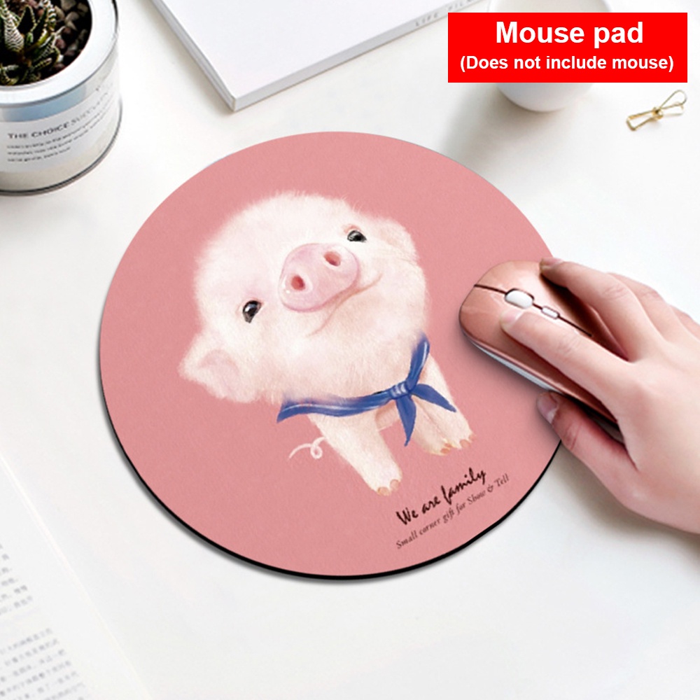 Miếng Lót Chuột Hình Tròn Họa Tiết Dễ Thương Chống Trượt Tiện Dụng Cho Văn Phòng/ Máy Tính