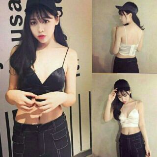 Áo Bra Satin 2 dây phi bóng 8 nấc cài