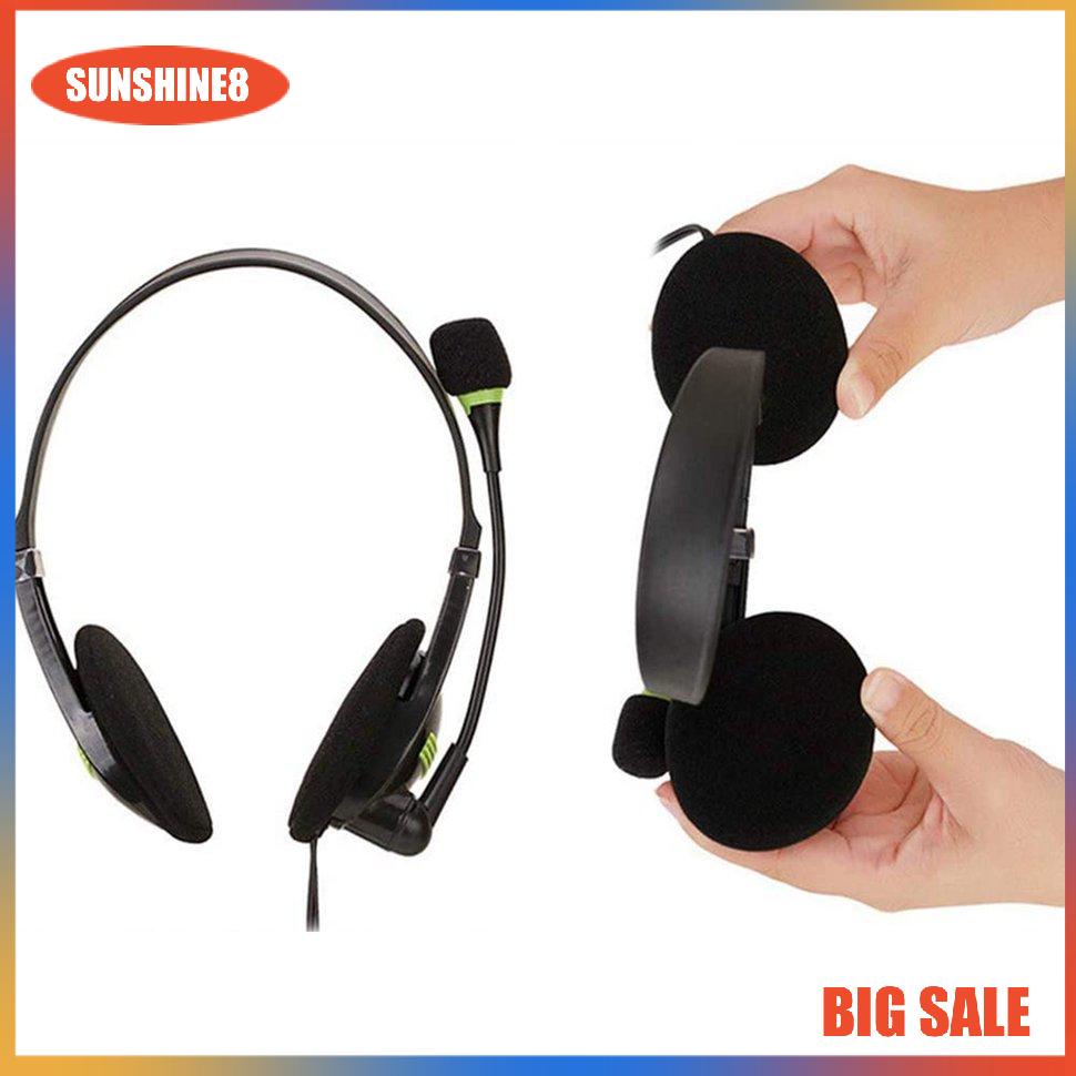 【SUN】USB Headset With Mic Multi-Key Control 3.5mm Call Center Corded Headphones