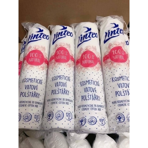 Bông tẩy trang 120 miếng Linteo 100% Cotton mềm mại không xơ bông