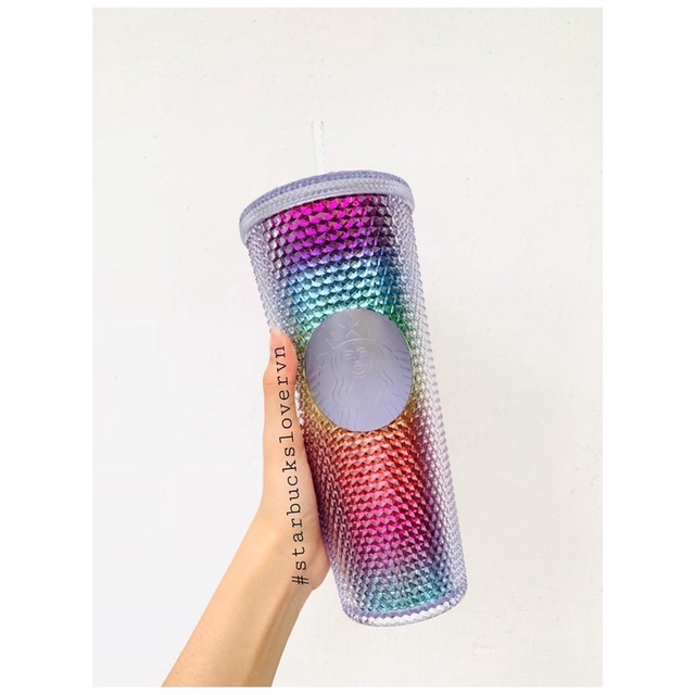 |CHÍNH HÃNG| LY STARBUCKS NEON RAINBOW STUDDED SIZE KHỦNG 24oz