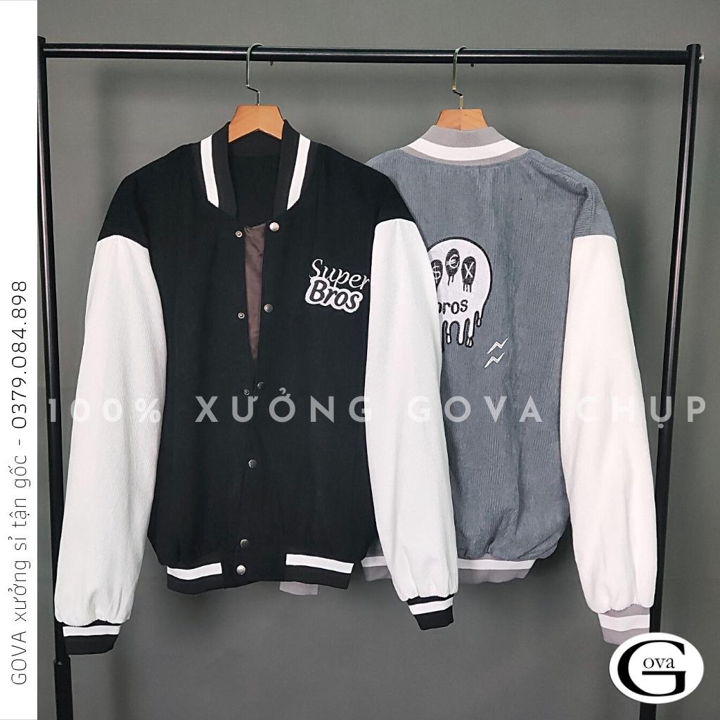 Áo Khoác Nhung Gân Tăm SUPER BROS Form Rộng Ulzzang, Áo Khoác Nhung Nam Nữ Cực Đẹp GOVA