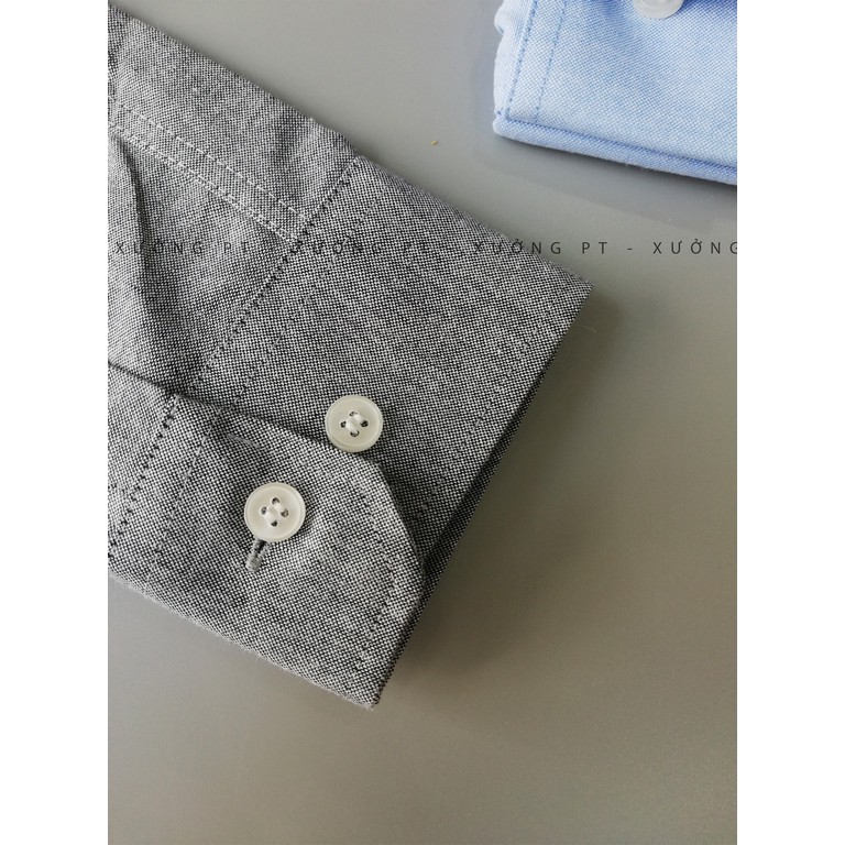 Áo sơ mi nam 2 màu Xám và Xanh nhạt siêu hiếm chất oxford chất dày dặn dáng siêu đẹp | BigBuy360 - bigbuy360.vn