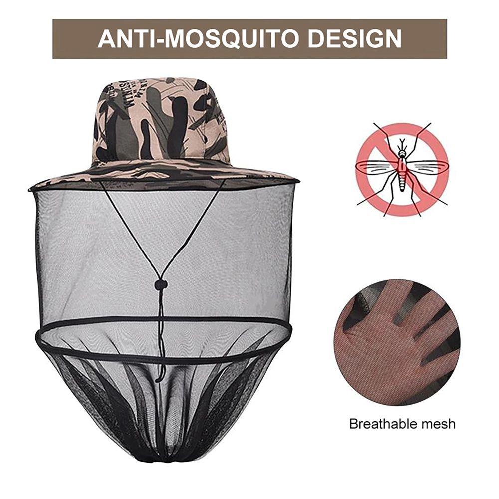 Mũ Câu Cá Chống Nắng Chống Muỗi Họa Tiết Rằn Ri Unisex
