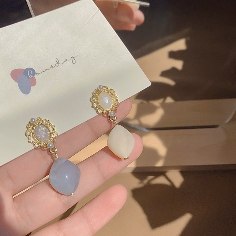 Bông Tai Bạc Đính Đá Mắt Mèo / Bướm / Ngọc Trai Phong Cách Hàn Quốc Chất Lượng Cao