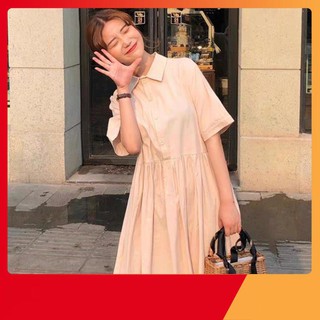 VÁY BABYDOLL CỔ BẺ SƠ MI 2 MÀU HỒNG TRẮNG ULZZANG - HÀNG MỚI FREESHIP V37