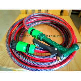 Bộ Vòi Xịt Nước Rửa Xe, Tưới Cây Tăng Áp Đài Loan Siêu Bền 15m, 20m hy