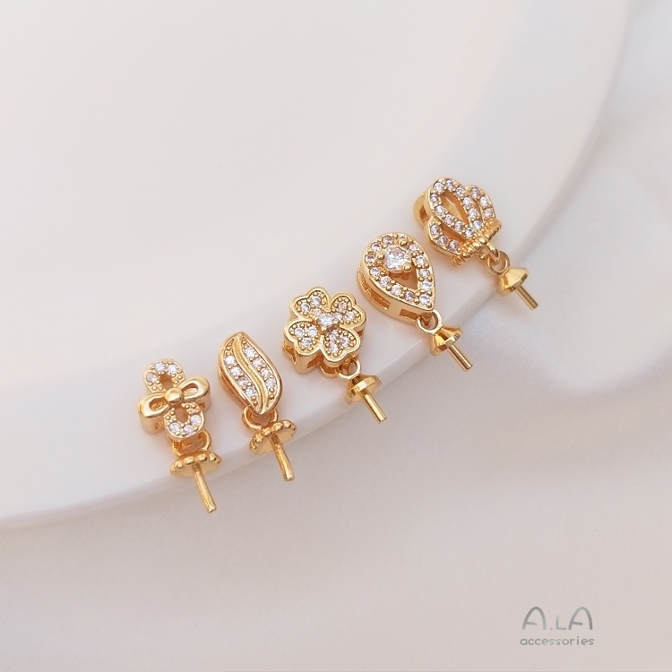 Mặt Dây Chuyền Hình Cừu Bằng Đồng 14K Đính Đá Zircon Nhiều Màu Sắc Thời Trang