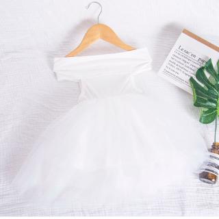 Đầm xòe khoét vai cho bé gái