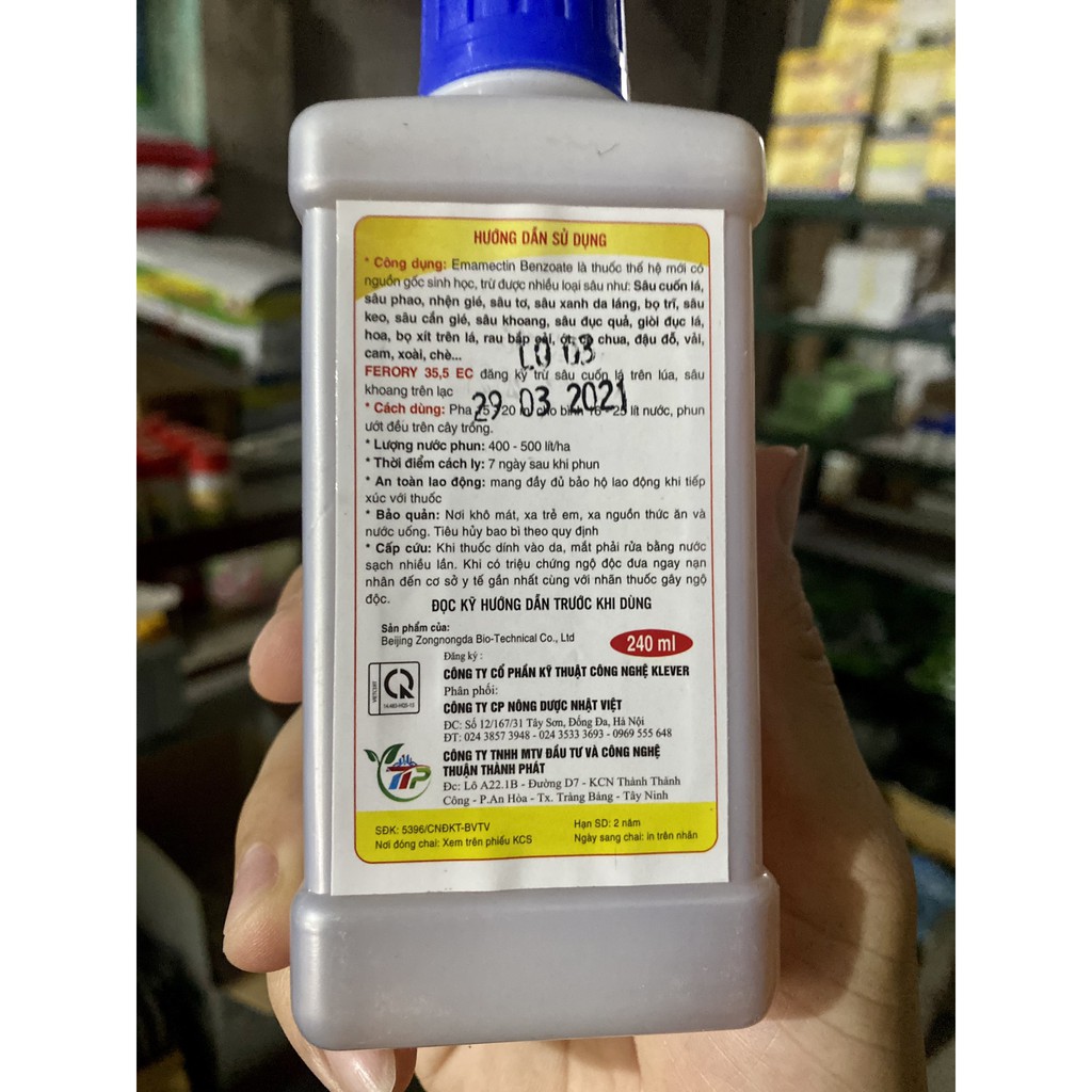 Thuốc trừ sâu sinh học FEROLY 35.5EC chai 240ml