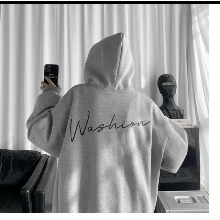 ÁO KHOÁC HOODIE ZIPPER KHOÁ KÉO THÊU CHỮ WASHION THỜI TRANG, NÓN 2 LỚP DÀY DẶN