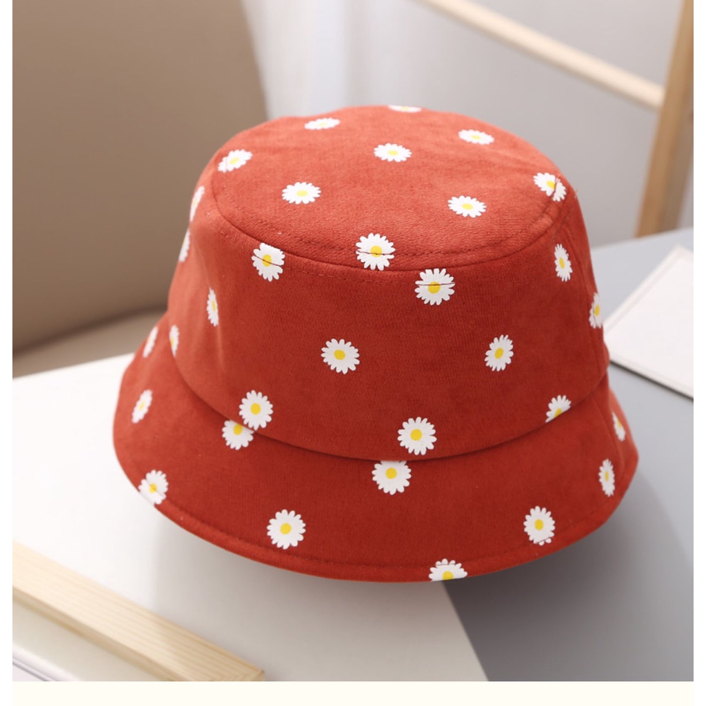 Mũ bucket hoạ tiết hoa cúc chống nắng đáng yêu cho bé