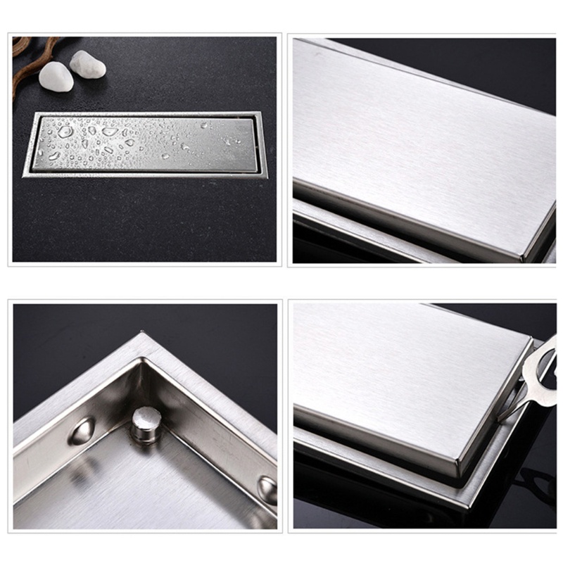 Nắp Cống Thoát Nước Sàn Nhà Hình Chữ Nhật Chống Tắc Nghẽn Dễ Lắp Đặt