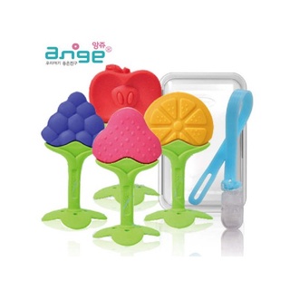 Gặm nướu Ange cao cấp có dây đeo hình trái cây và thú - Ngậm Nướu - Giảm Ngứa Lợi, Làm Sạch Miệng Cho Bé