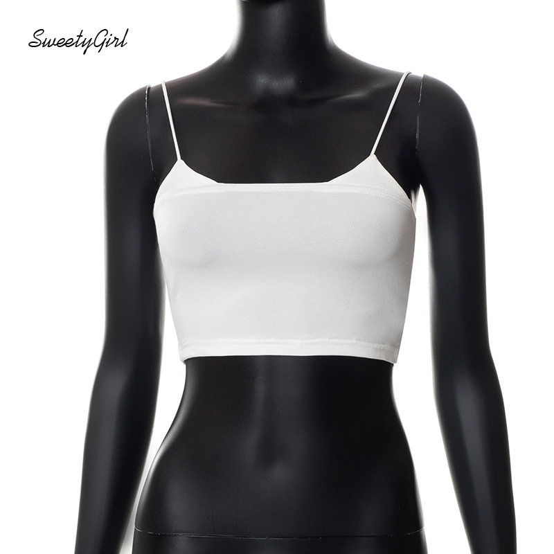 Áo Tank Top Hai Dây Màu Trắng Trơn Thời Trang 2022 Quyến Rũ Cho Nữ