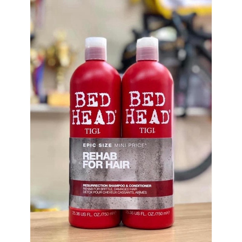 Dầu Gội TIGI Đỏ, Cặp Gội xả TIGI BED HEAD Phục Hồi Hư Tổn Cấp Độ 3 (gội + Xả), Dầu Dưỡng Tóc Chính Hãng