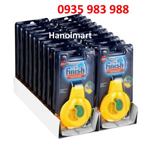 Combo 2 Miếng Tinh dầu treo khử mùi máy rửa chén Finish 4ml x2 hương chanh hàng nhập khẩu châu âu