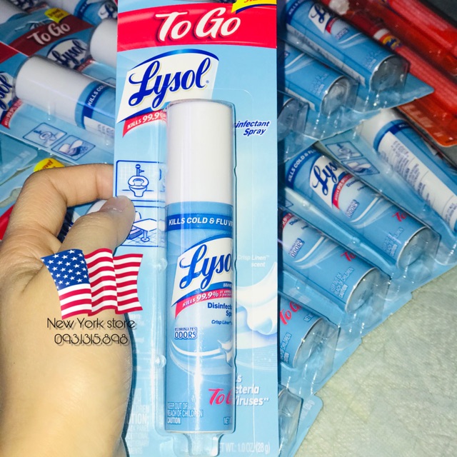 (Có bill US) Xịt diệt khuẩn Lysol diệt 99.99% To Go chính hãng USA