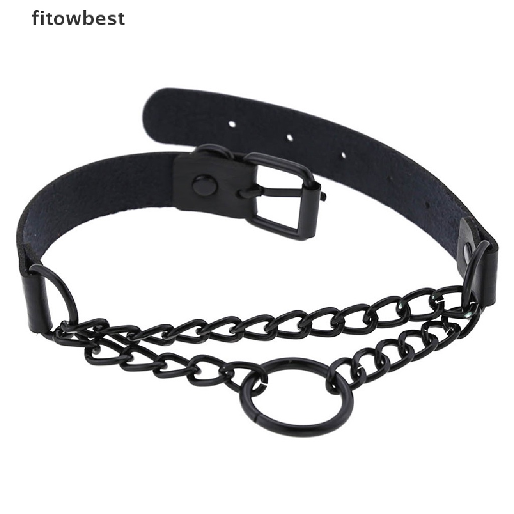 Vòng Cổ Choker Da Đen Phong Cách Gothic Punk