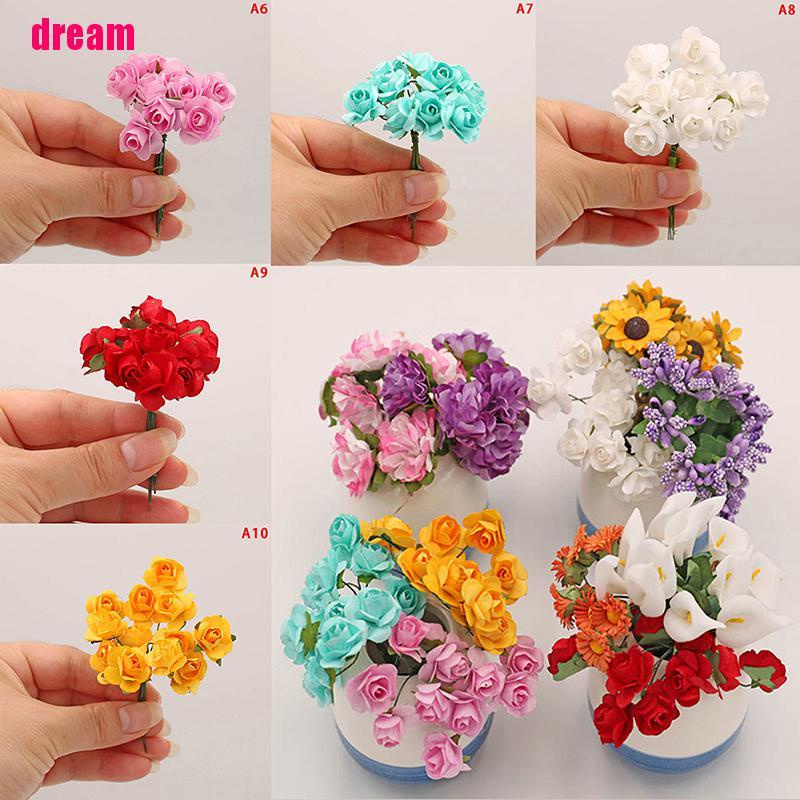 Bó hoa hồng giả mini xinh xắn cho nhà búp bê