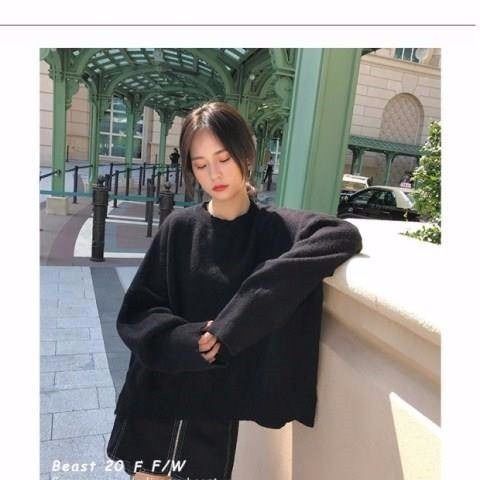 BEST RUNS Fall Korean Fashion Women's Loose Long Sleeve Sweaters Sweet Candy Color Soft and Comfortable Top