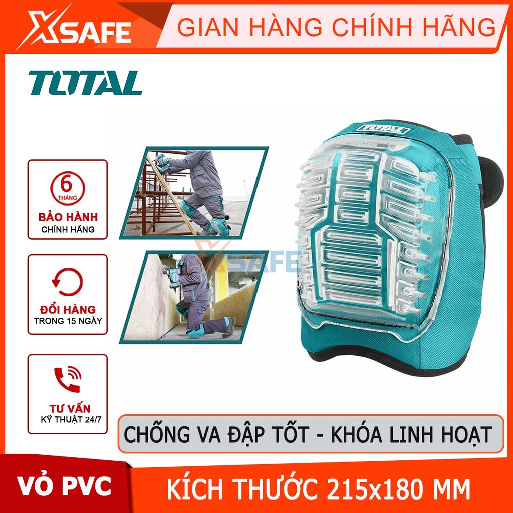 Miếng đệm bảo vệ đầu gối 180mm TOTAL THKPT0201, vỏ ngoài PVC, hai dây đai đàn hồi[CHÍNH HÃNG][XSAFE]