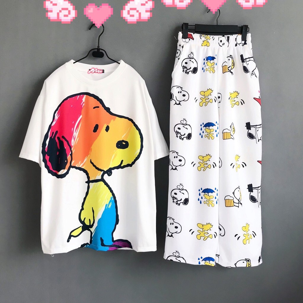 Áo Thun Tay Lửng Unisex In 3D Snoopy