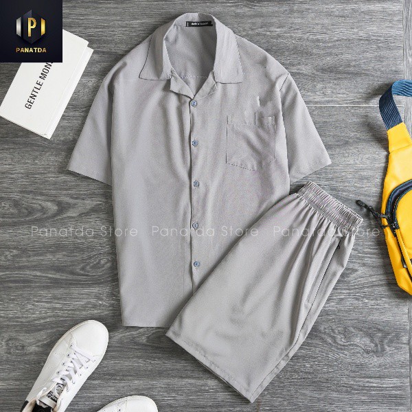 Bộ đồ đi biển nam đồ bộ nam cao cấp chất liệu vải lụa gió sợi tre thoáng mát | BigBuy360 - bigbuy360.vn