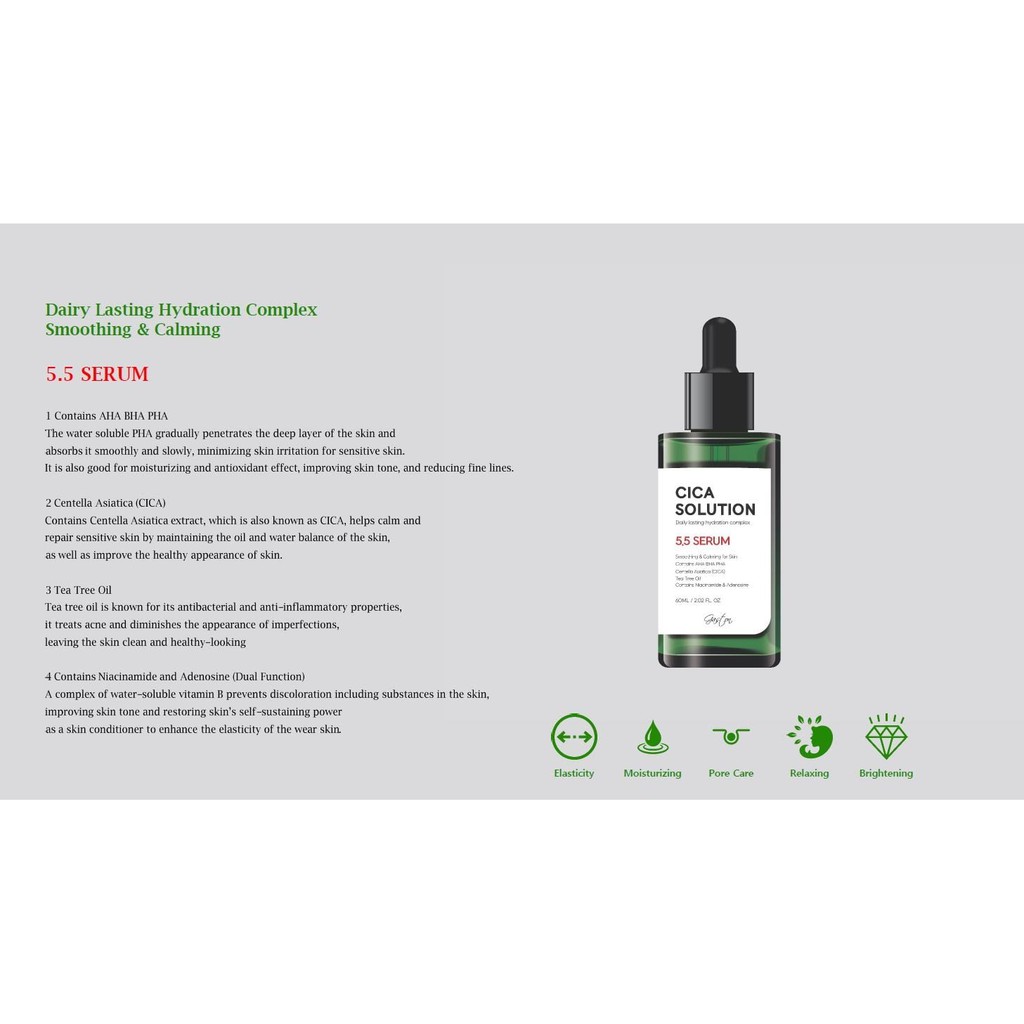 💖 💖 Tinh Chất Ngừa Mụn Làm Dịu Da Gaston Cica Solution 5.5 Serum 💖 💖