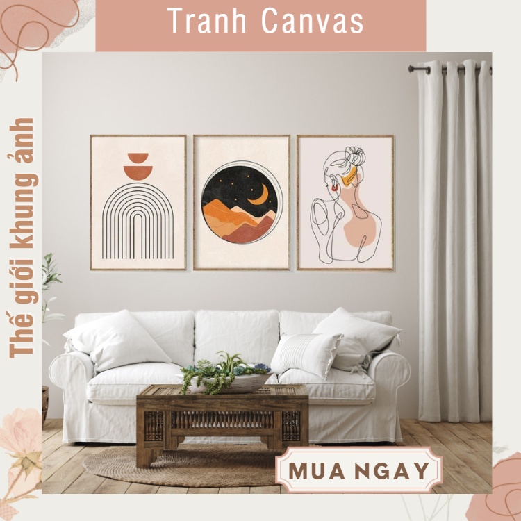 12 SET tranh treo tường phòng khách, tranh canvas, tranh hiện đại, tặng đinh treo tường.