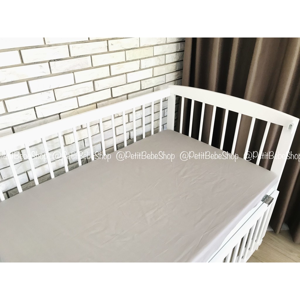 Ga drap bọc nệm cotton trơn thoáng mát phù hợp các loại nệm cũi cho bé 70x140 70x130 70x120 60x110 60x100 62x114 55x94